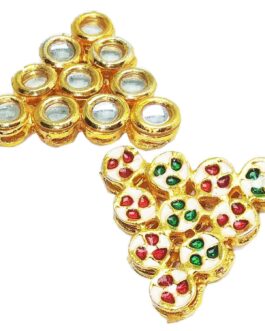 1 Pair kundan meenakari Round Shape connectors for Jewelry Making