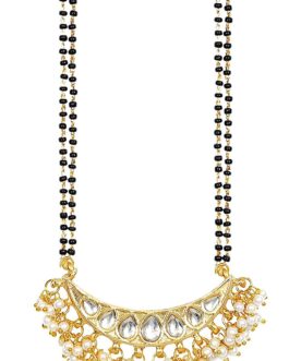 Long Kundan Meenakari Reversible Chandbali Mangalsutra Jewellery for Women