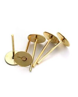 Metal Pad Findings Earring Backs for Earrings DIY Jewelry Making (Golden) -300 Pieces