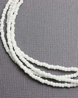 Glass seed Beads Spacers white, 2 mm -Pack of 4 strands