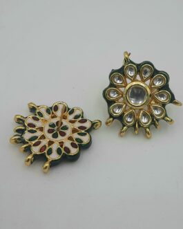 1 pair 7 loops kundan stud for jewelry making