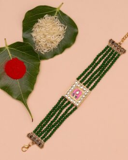 Designer Kundan bracelet Rakhi for brother and Bhabhi