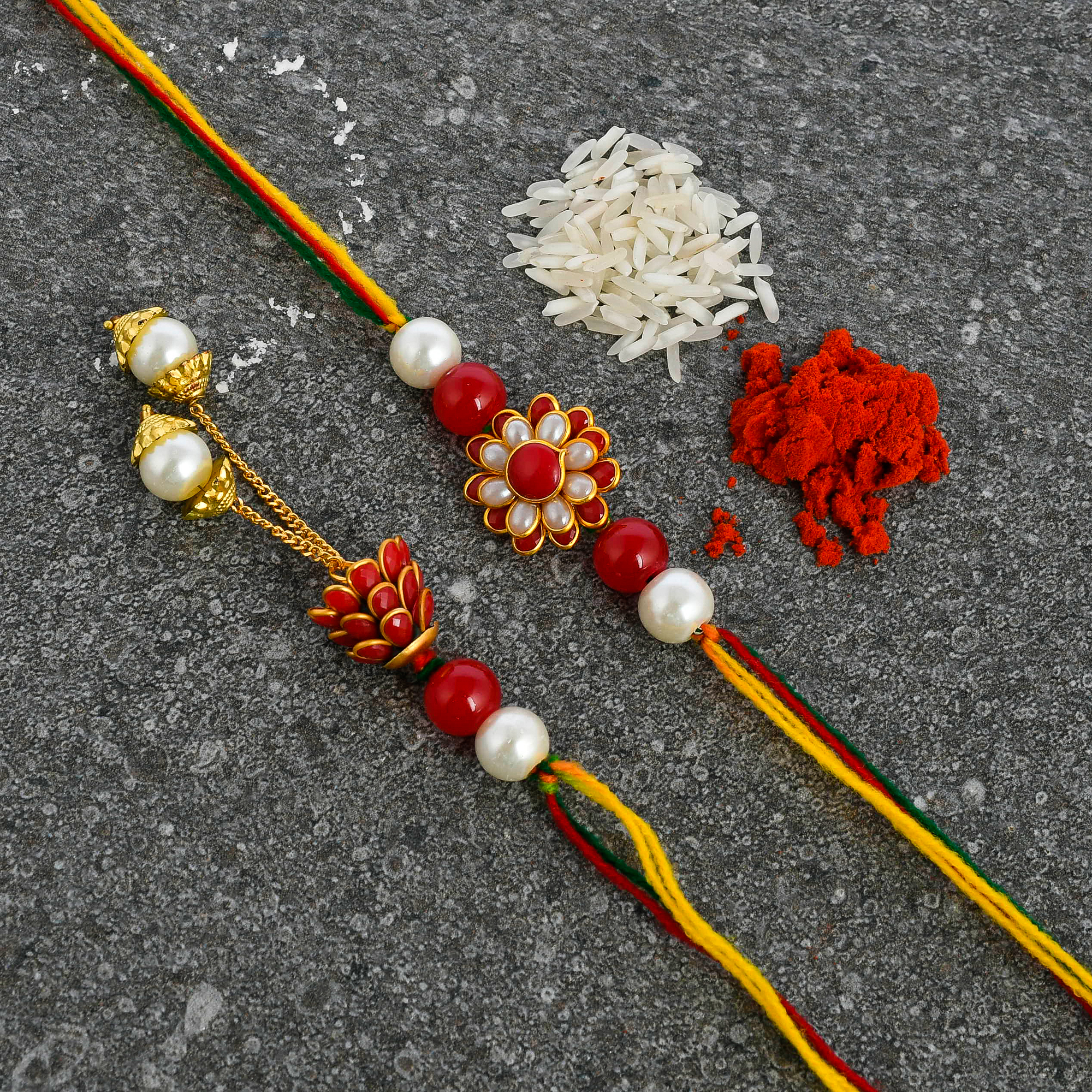 Bhaiyaa bhabhi Rakhi combo set, kundan rakhi, rakhi combo for bhaiya and bhabhi, rakhi combo set online