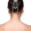 Abhaah Triple Layer Kaan/ear Chain bahubali inspired Gold Tone Pearls Ear To Hair Accessory/Hair kundan stud earrings with Brooch Juda pin Hair Decoration for Women Girls for Wedding